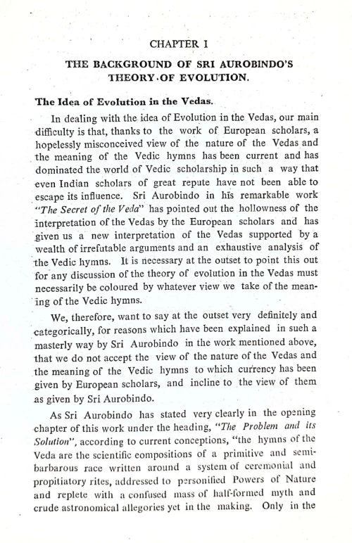 Sri Aurobindo and Theories of Evolution
